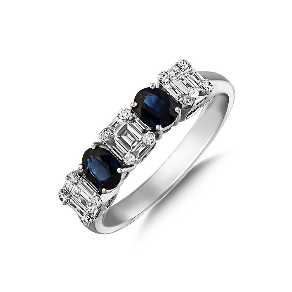 1.03 Karat Pırlantalı Safir Yüzük